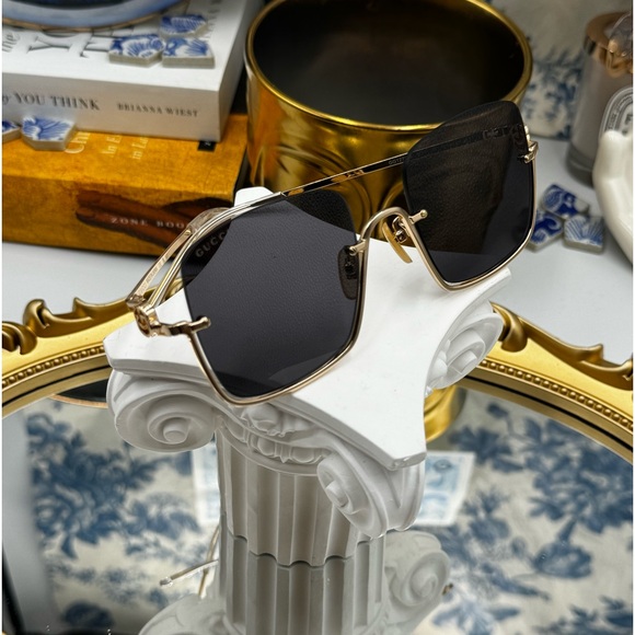 🆕 GUCCI 🧿 NWOT GG1279S 001 Square Frame Sunglasses, Gray Lenses - Picture 11 of 16